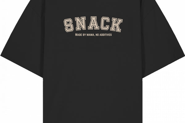 Snack Shirt – Made by Mama, No Additives (Schwarz)