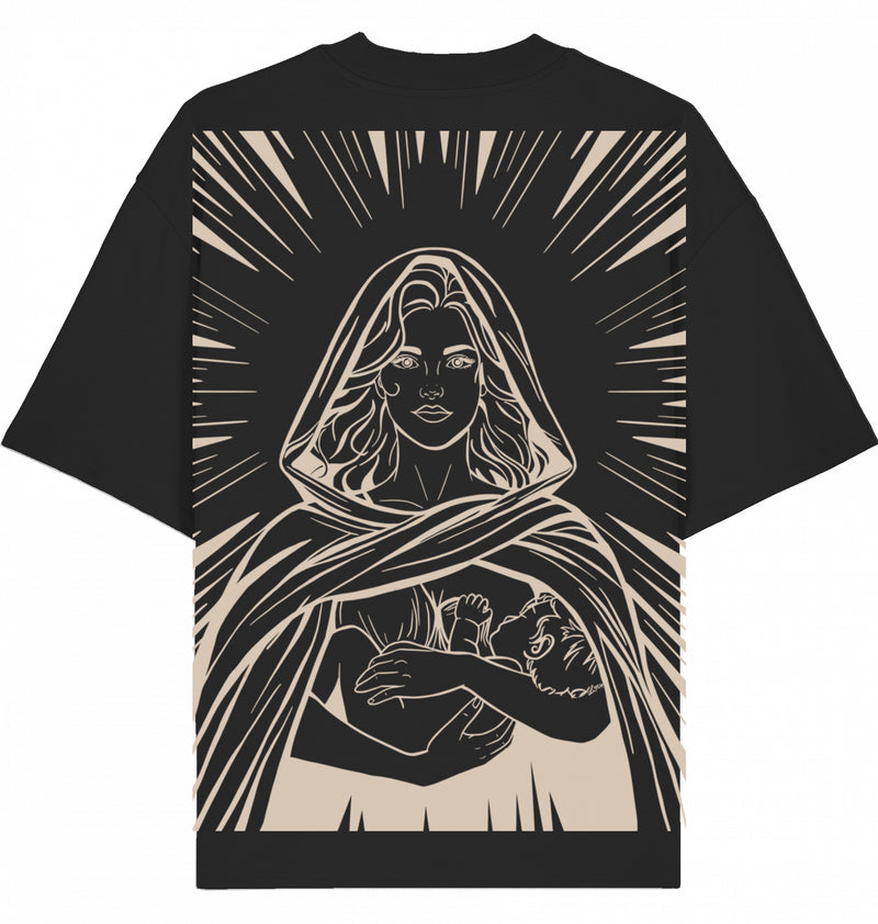 Breastkeeper - Shirt Black - Druck Beige