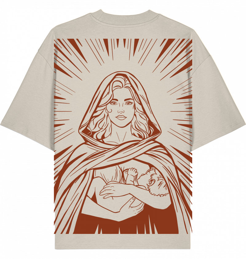 Breastkeeper - Shirt Beige - Druck Rot-Orange