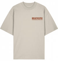 Breastkeeper - Shirt Beige - Druck Rot-Orange