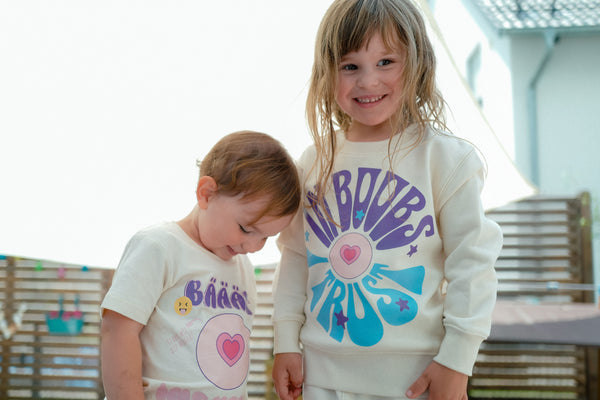 Kids Pulli - In Boobs I trust - lila/blau