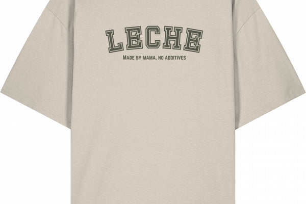 Leche Shirt – Made by Mama, No Additives (Cream-Grün)