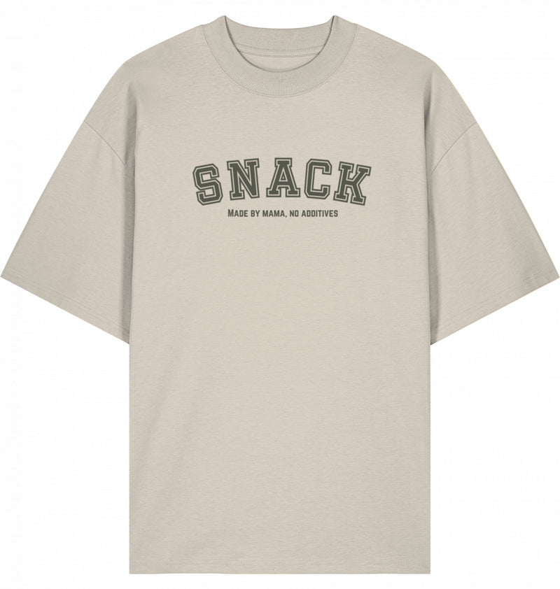Snack Shirt – Made by Mama, No Additives (Cream-Grün)