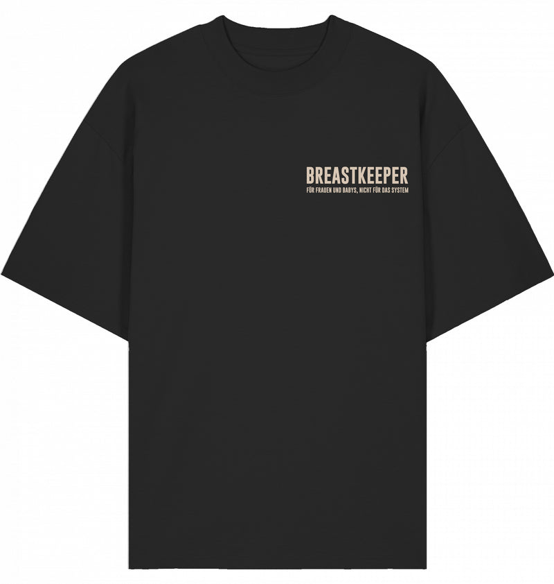 Breastkeeper - Shirt Black - Druck Beige