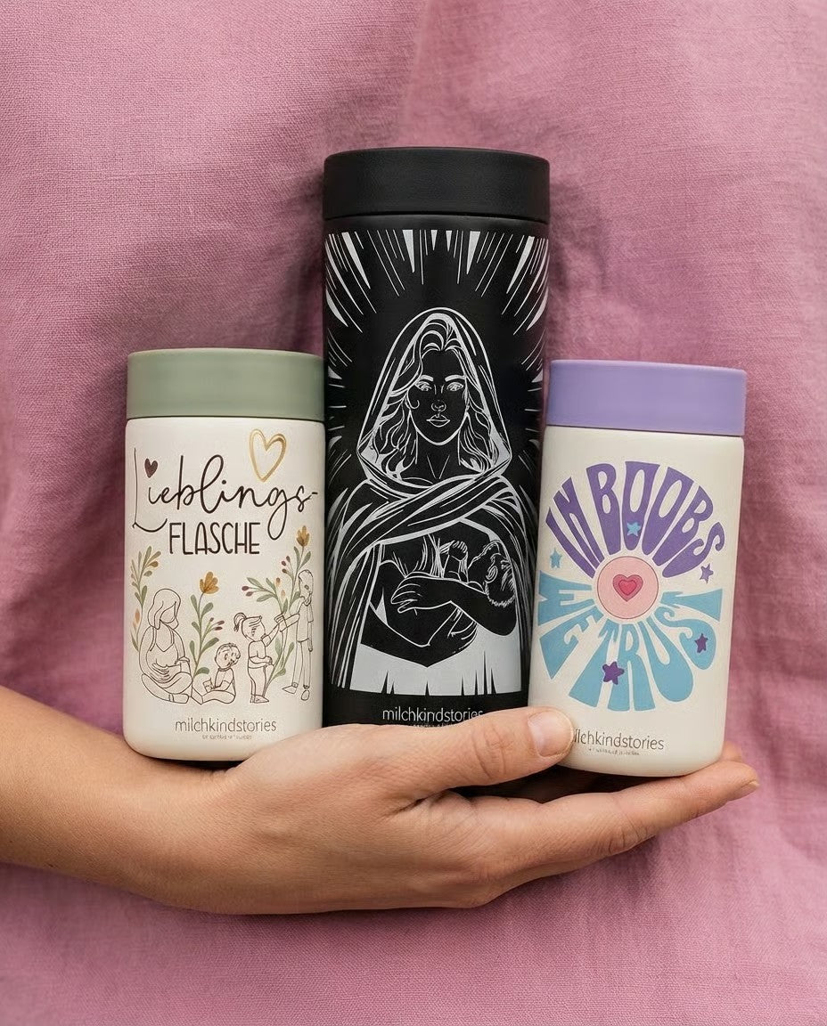 Alle drei milchkindstories Flaschen